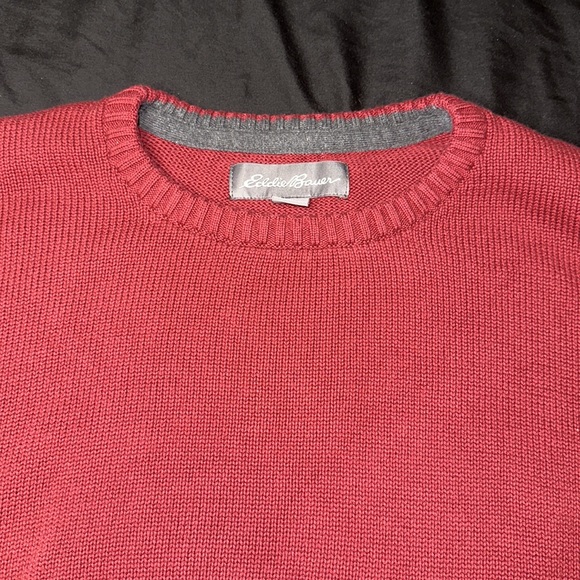 Eddie Bauer Maroon Crew Neck Sweater Size XL Tall - Picture 3 of 3
